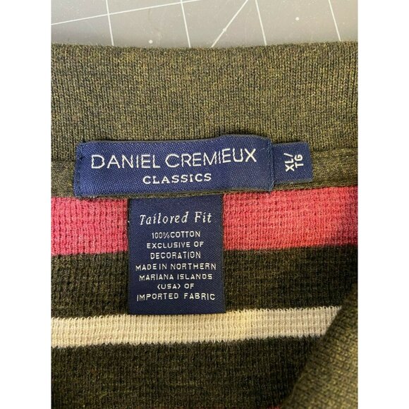 Daniel Cremieux Classics Men's Striped Long-Sleeved Polo Shirt XL 100% Cotton - Picture 3 of 3